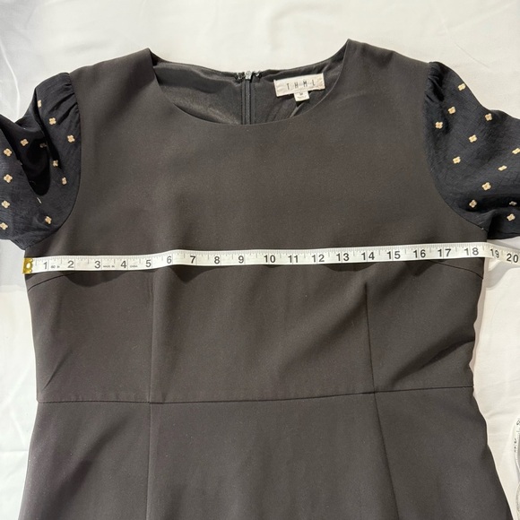 THML Women’s Dress Size M Black Long Sleeve Embroidered Boho A-Line - Picture 6 of 8